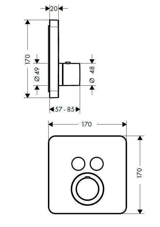 Термостат для душа Axor ShowerSelect 36707000