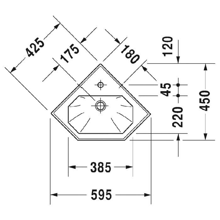 Раковина подвесная Duravit 1930 0793420000 59x45