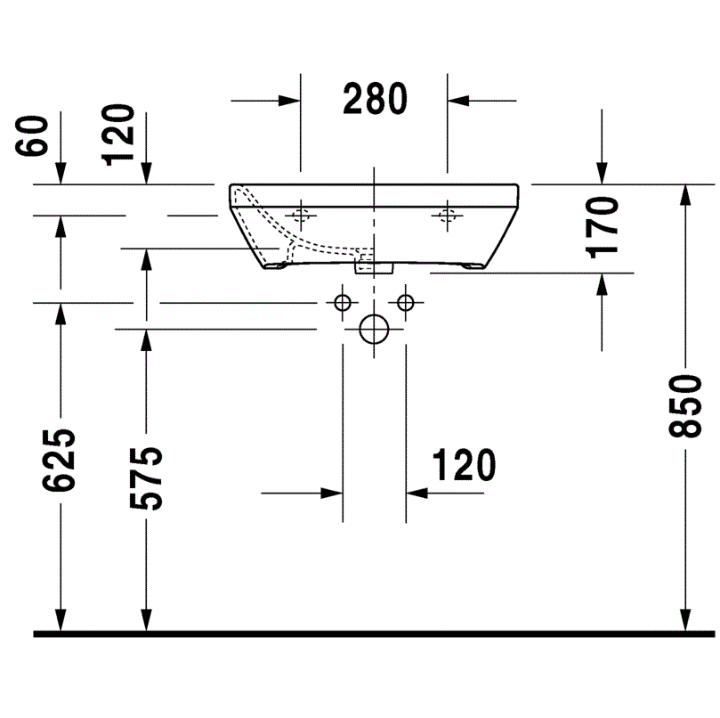 Раковина медицинская Duravit DuraStyle 2324550070 55x44