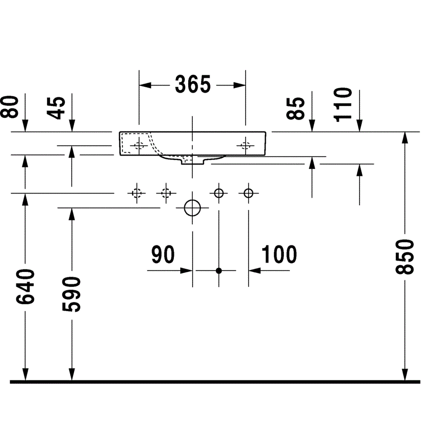 Раковина подвесная Duravit Happy D.2 0711500000 50x22