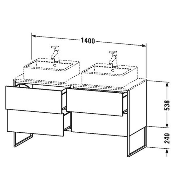 База на ножках Duravit XSquare XS4926B9494 140x40