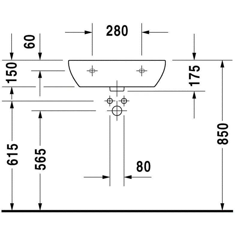 Раковина медицинская подвесная Duravit D-Code 23115500702 55x43