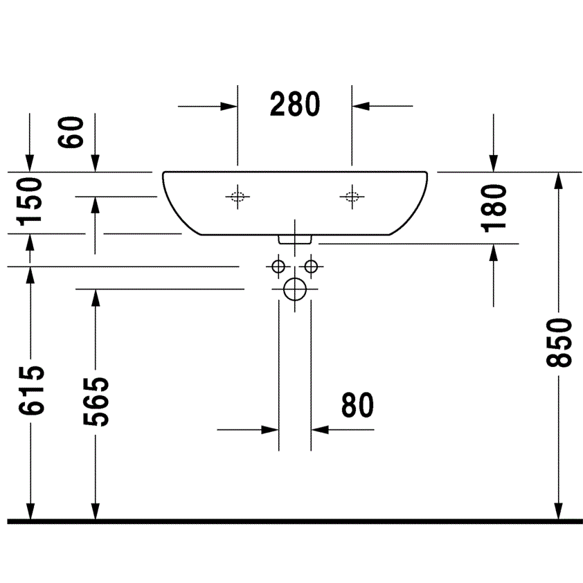 Раковина медицинская подвесная Duravit D-Code 23116500002 65x50