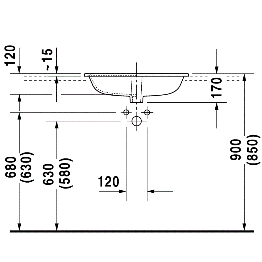 Раковина встраиваемая Duravit Happy D.2 0483600030 60x46