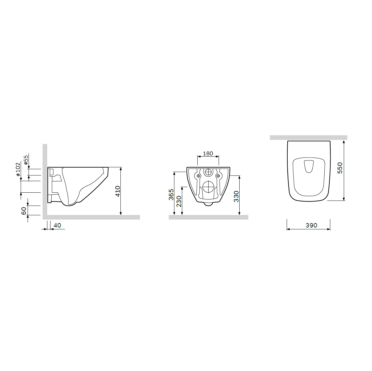 Унитаз подвесной AM.PM Inspire V2.0 FlashClean C50A1700SC 55x39