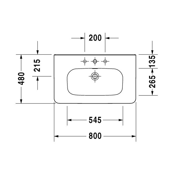 Раковина для мебели Duravit DuraStyle 2320800060 80x48