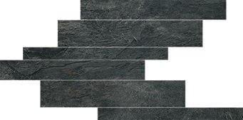 Мозаика Rex Ceramiche Ardoise Noir Modulo Listello Sfalsato 739367 21x40