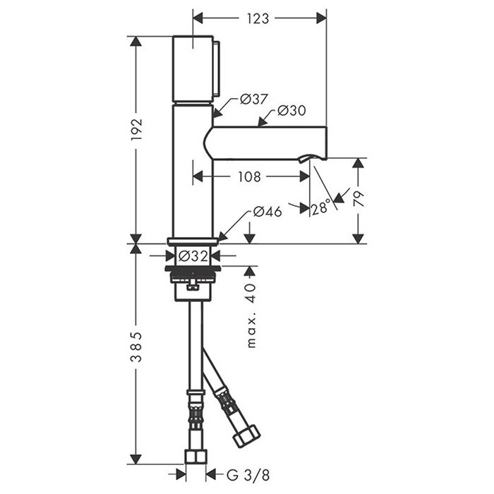 Смеситель для раковины Axor Uno 45015820