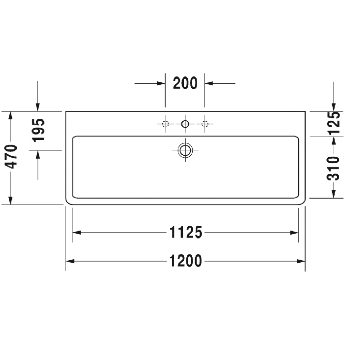 Раковина для мебели Duravit Vero 0454120044 120x47