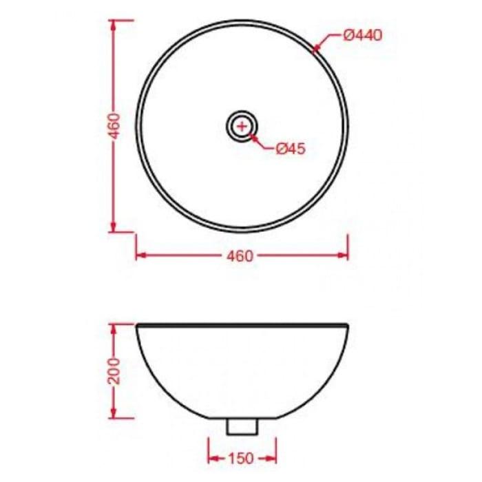 Раковина накладная Artceram La Ciotola LCL001 01 00 bi 46х20