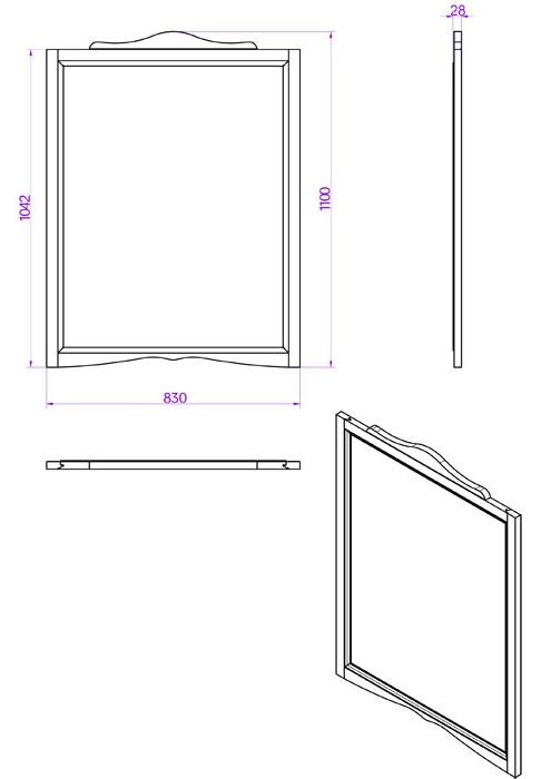 Зеркало подвесное TW Veronica Nuovo VER1183-N 110х83