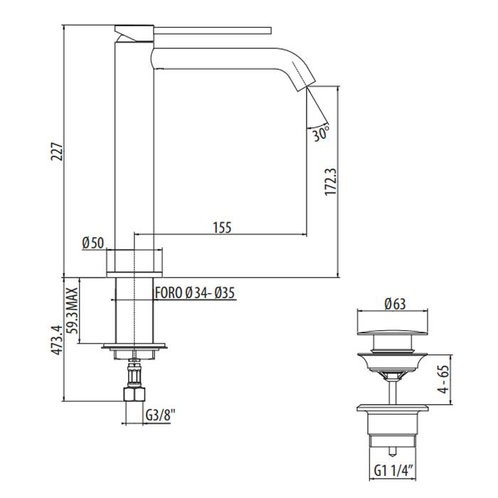 Смеситель для раковины Gattoni Circle Two Nero Opaco 9146/91NO
