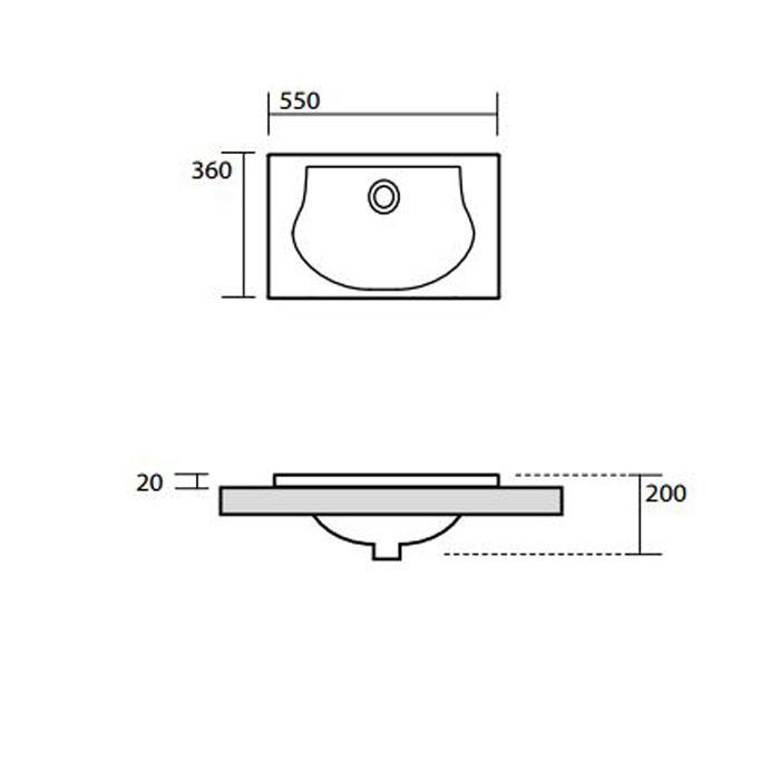 Раковина встраиваемая Kerasan Bentley 394001*0 55х36