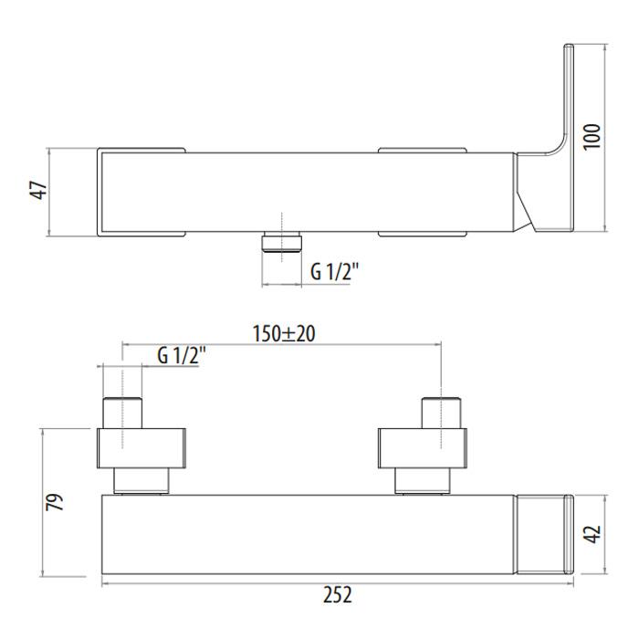 Смеситель для душа Gattoni Kubik Bianco Opaco 2525/25BO