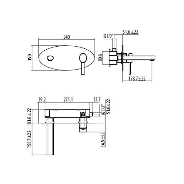Унитаз приставной Azzurra Nuvola NUVCTT000480BI/*(NUV100/48 TR P bi) 55х35