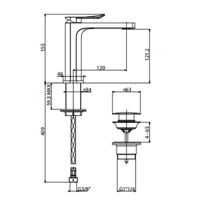 Смеситель для раковины Gattoni Soffio 8140/81C0cr