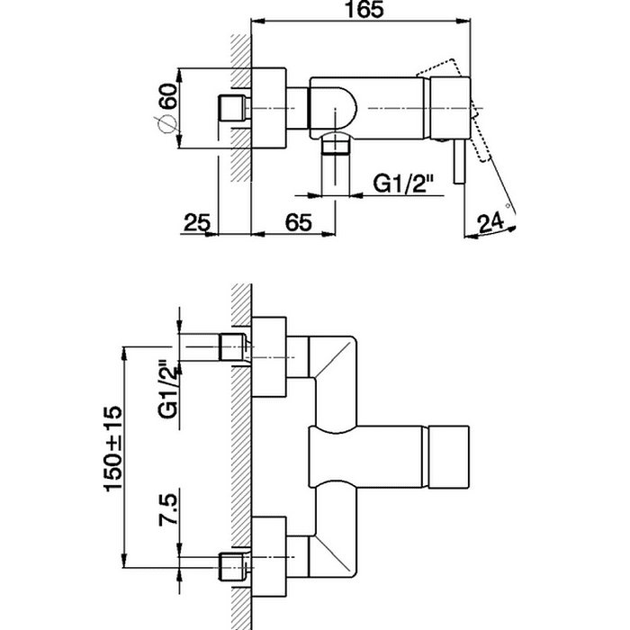 Смеситель для душа Cisal Less Minimal LM00042021