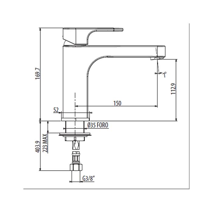 Смеситель для раковины Gattoni H2Omix1000 1044/10С0cr