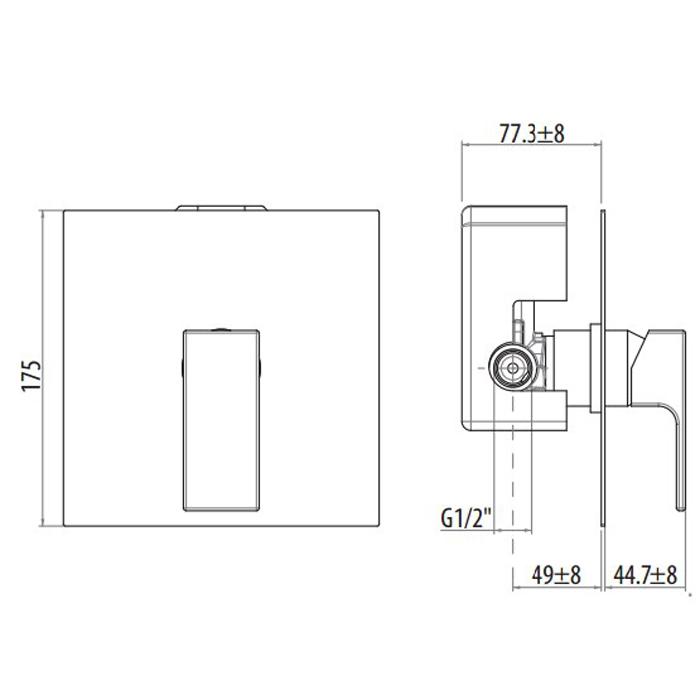 Смеситель для душа Gattoni Kubik 2530/25C0 cr