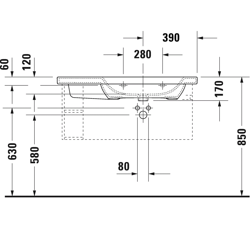 Раковина для мебели Duravit DuraStyle 2326100000 100x48