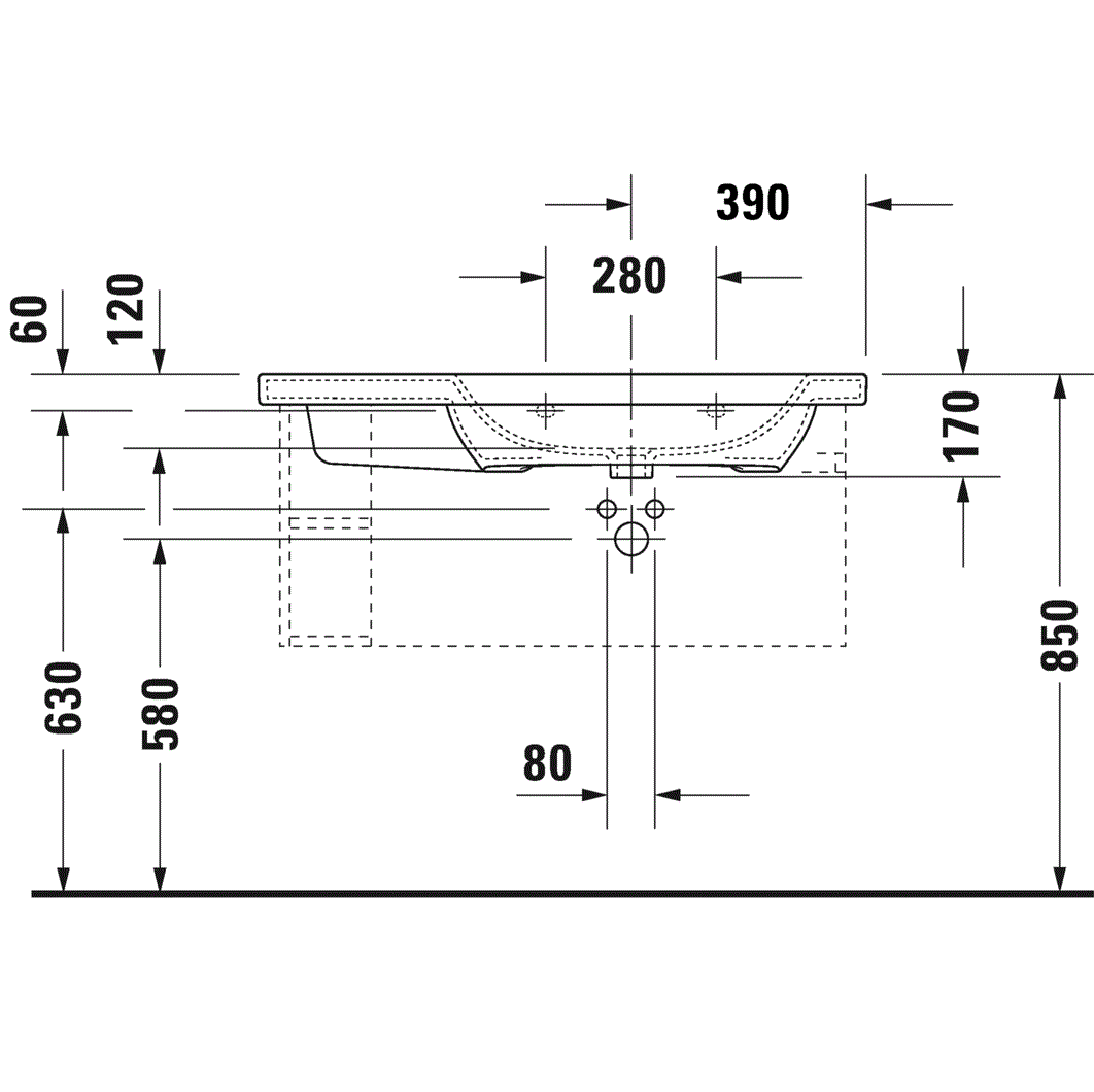 Раковина для мебели Duravit DuraStyle 2326100044 100x48