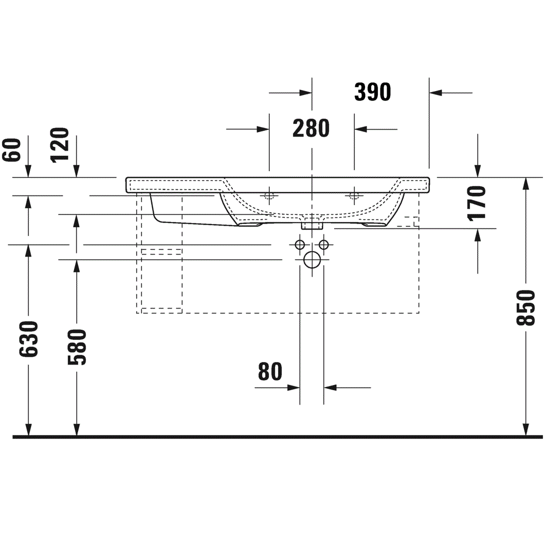 Раковина для мебели Duravit DuraStyle 2326100041 100x48