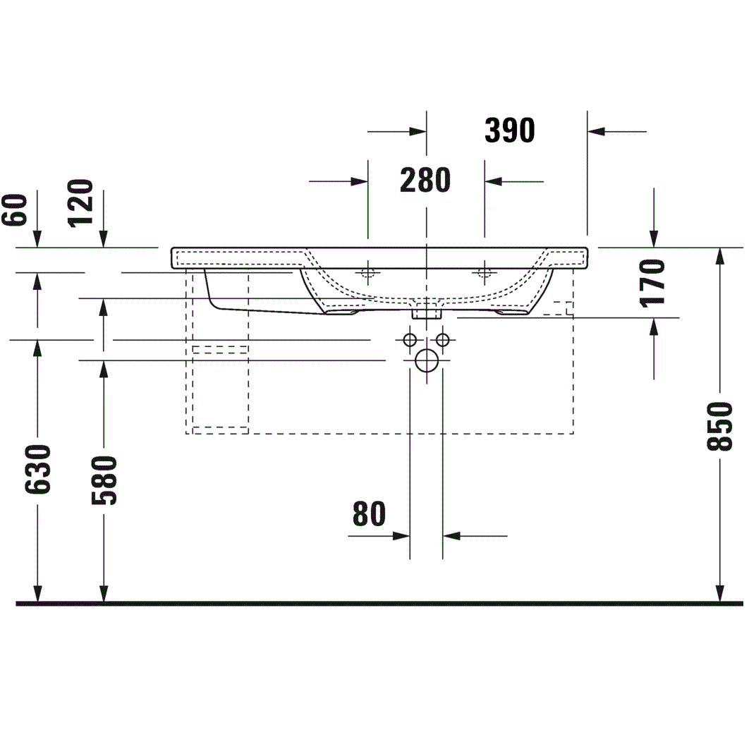 Раковина для мебели Duravit DuraStyle 2326100030 100x48
