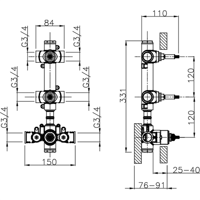 Встроенная часть смесителя Cisal Complementi ZA01V20004
