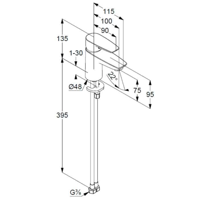 Смеситель для раковины Kludi Pure & Solid 340280575