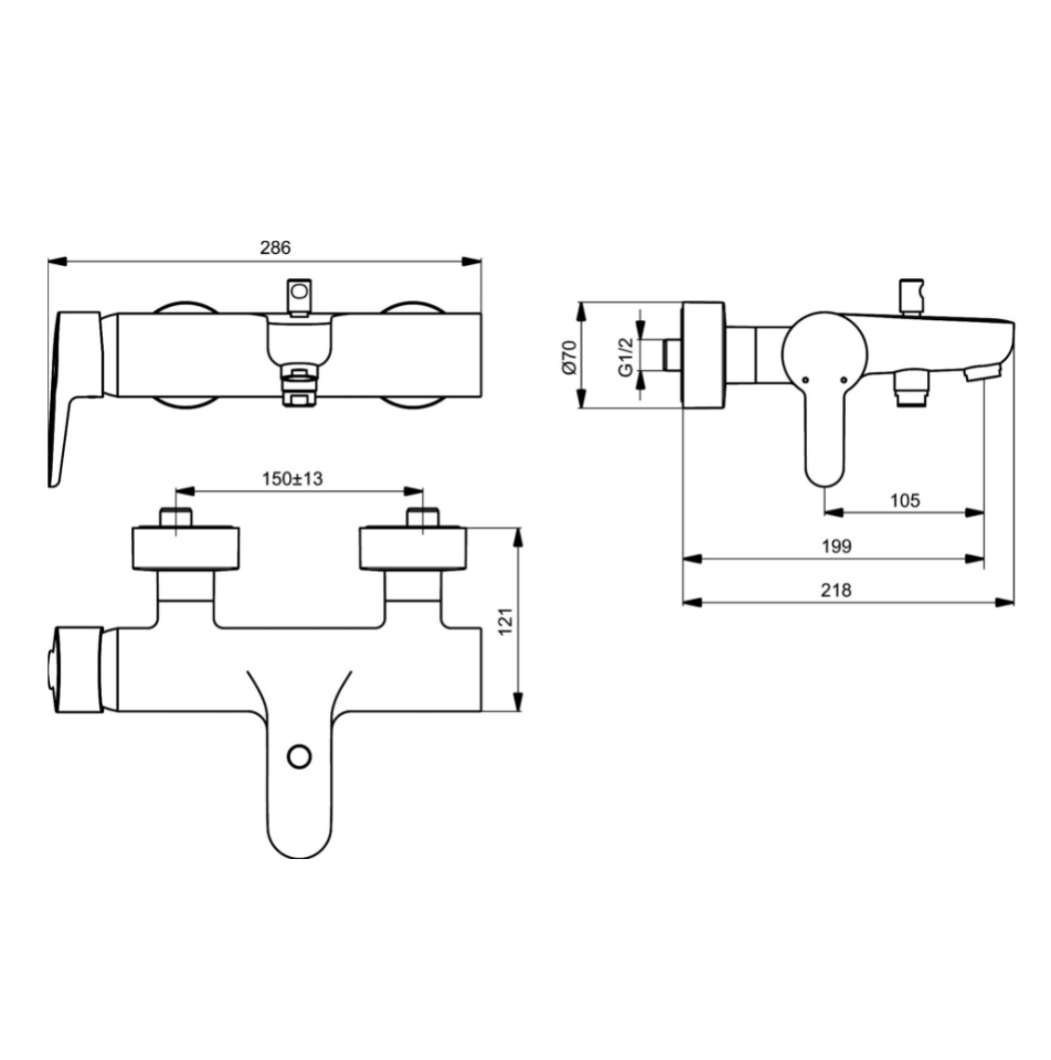 Смеситель для ванны/душа Ideal Standard Connect Blue B9921AA