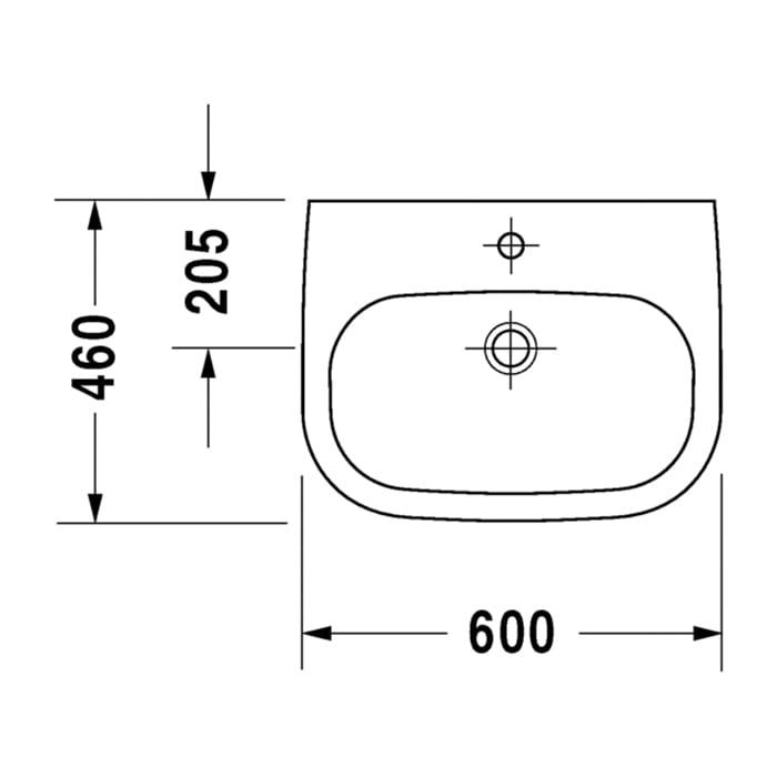 Раковина медицинская подвесная Duravit D-Code 23116000002 60x46
