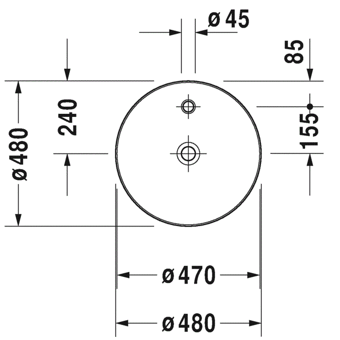 Раковина накладная Duravit Cape Cod 2328480000 48 см