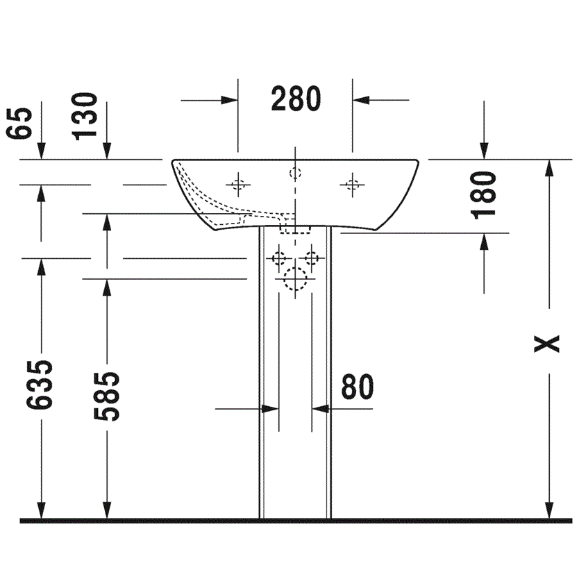 Раковина подвесная Duravit ME by Starck 2335600030 60x46