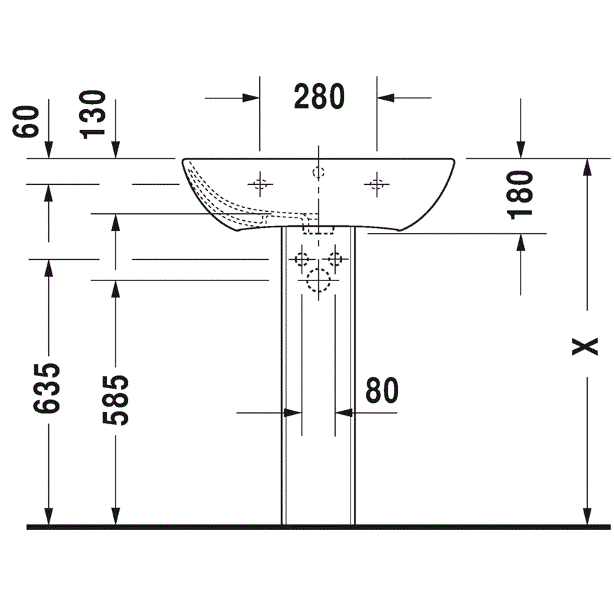 Раковина подвесная Duravit ME by Starck 2335650000 65x49
