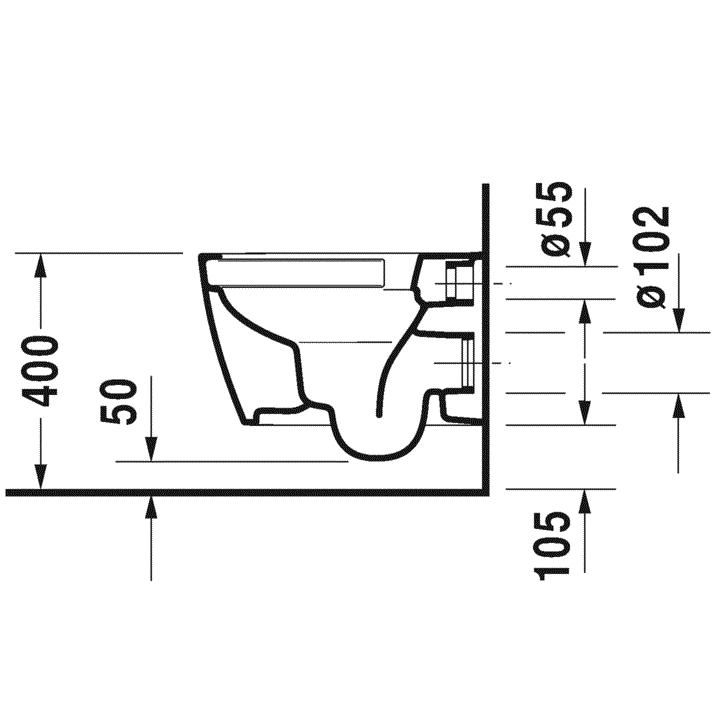 Унитаз подвесной Duravit ME by Starck 2530092000 48x37