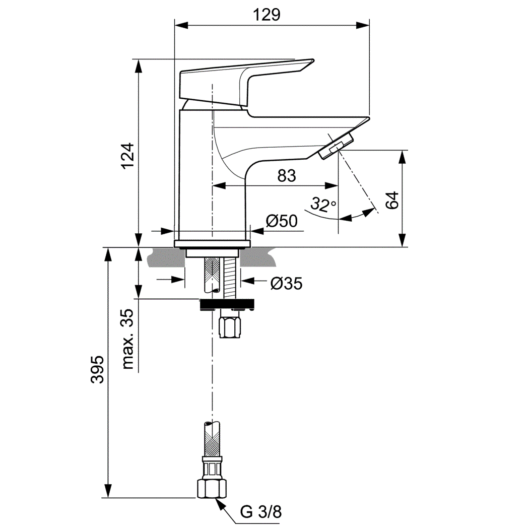 Смеситель для раковины Ideal Standard Tesi A6568AA