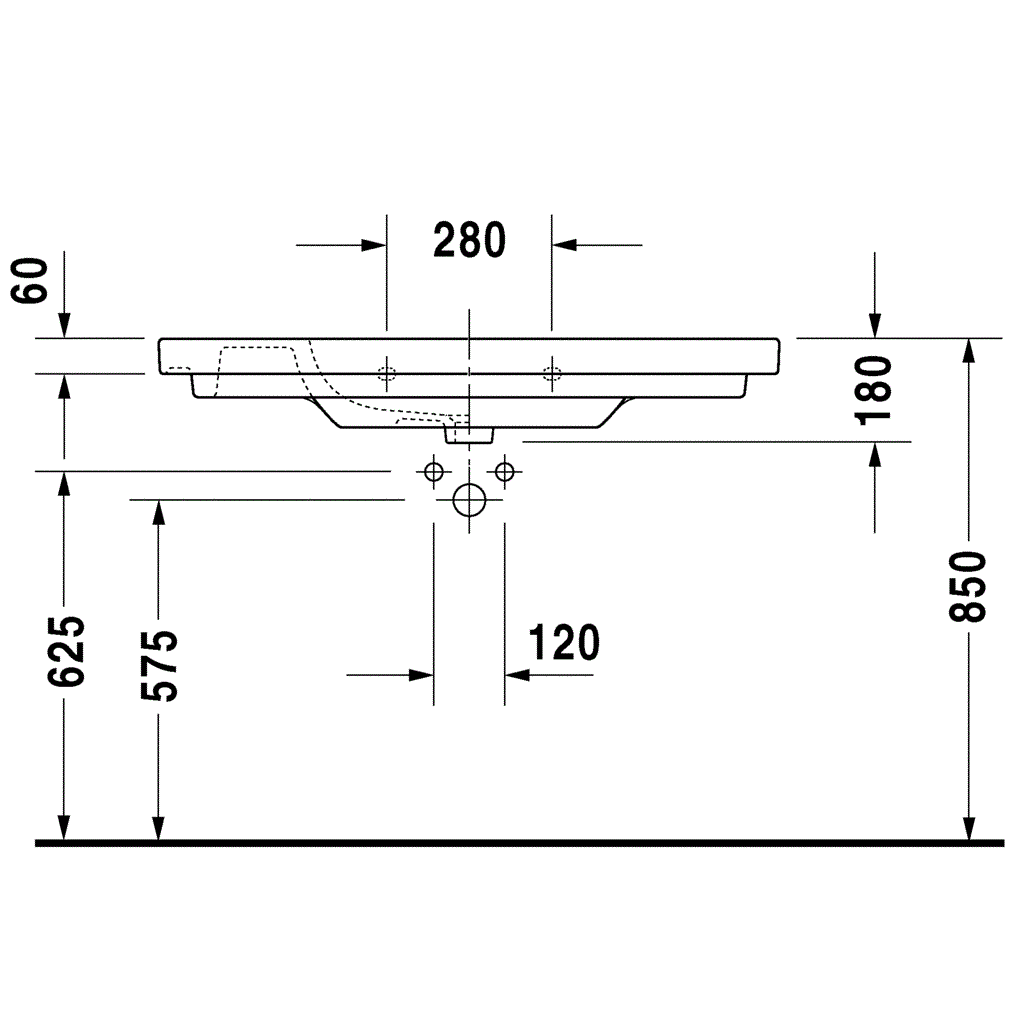 Раковина для мебели Duravit D-Code 03421000602 105x48