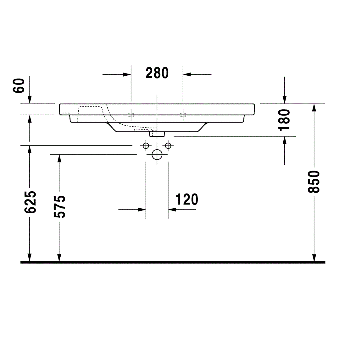 Раковина подвесная Duravit D-Code 03421000002 105x48