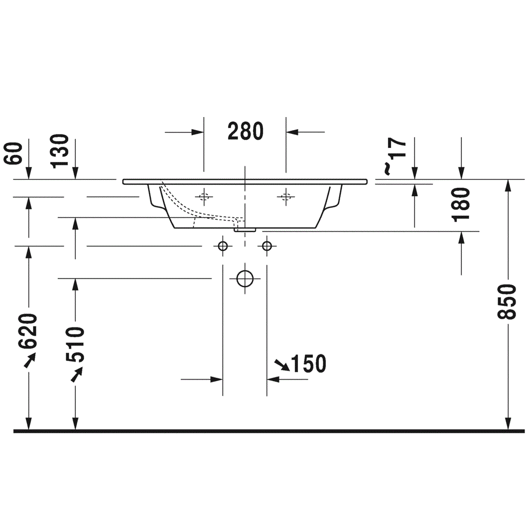 Раковина для мебели Duravit ME by Starck 2336830030 83x49