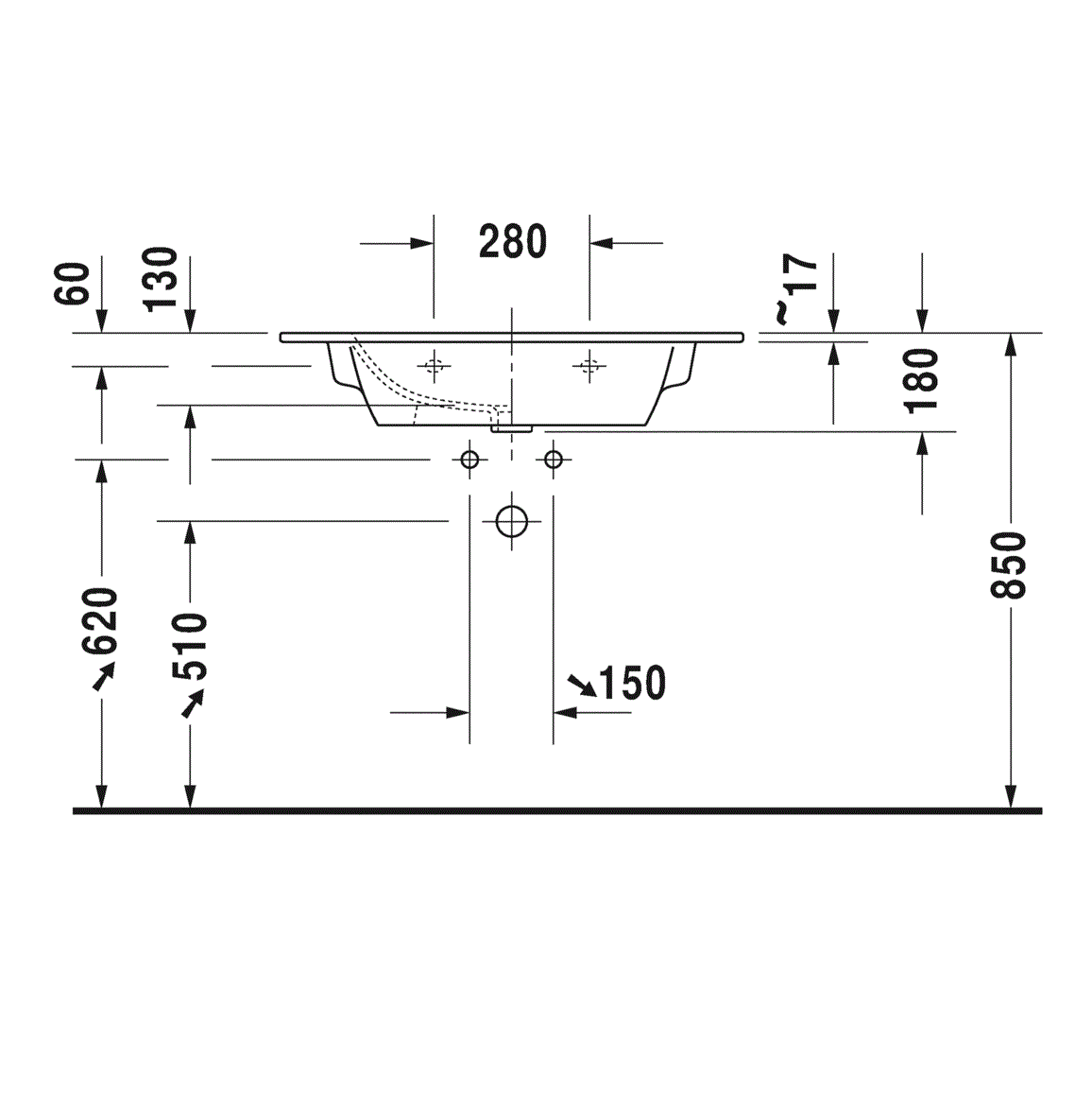 Раковина подвесная Duravit ME by Starck 2336830000 83x49