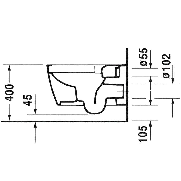 Унитаз подвесной Duravit ME by Starck 25290900001 57x37