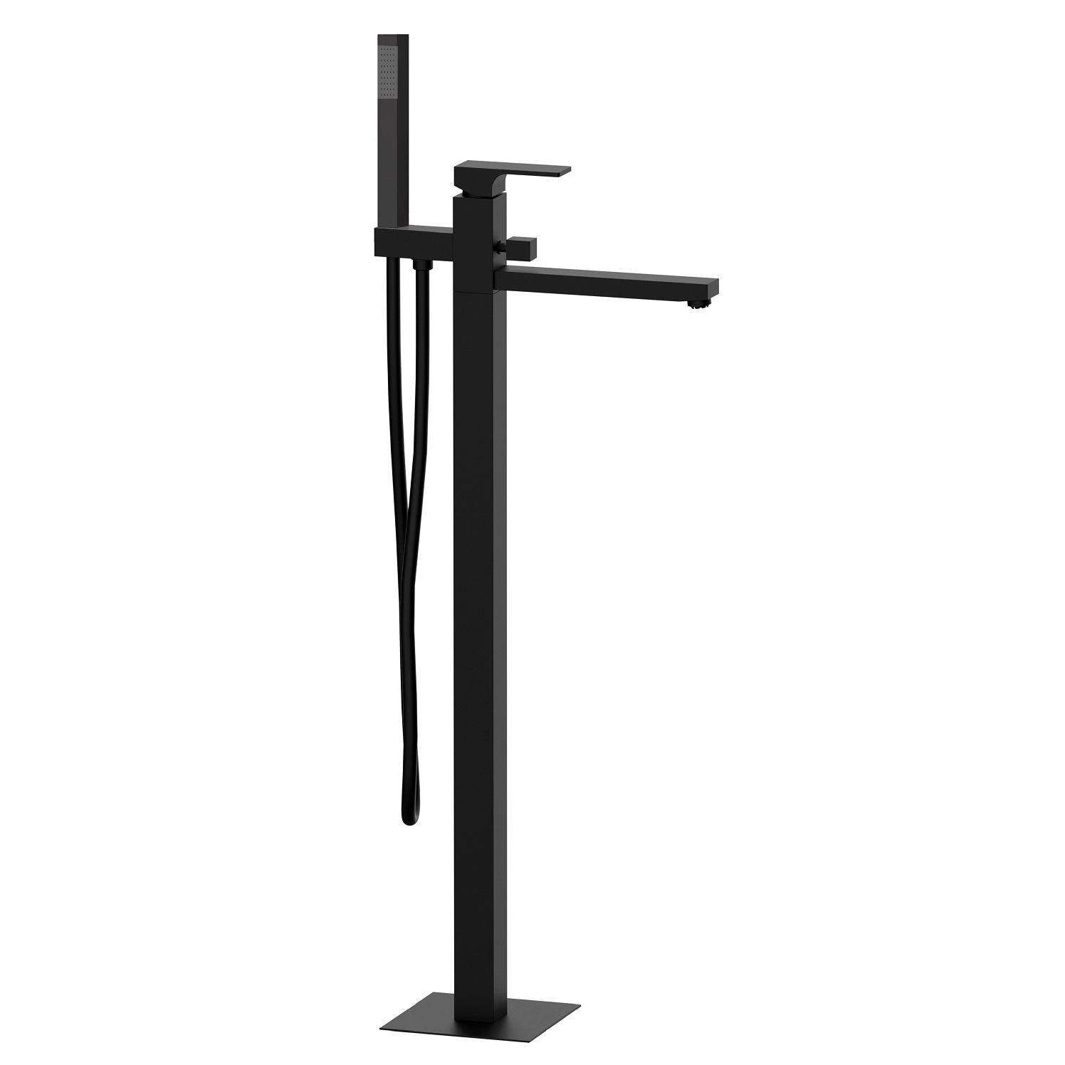 Смеситель для ванны и душа Remer Absolute Matt Black AU08NO (черный матовый), скрытая часть в комплекте