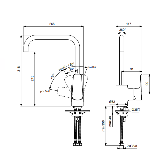 Смеситель для кухни Ideal Standard Ceraplan III B0725AA