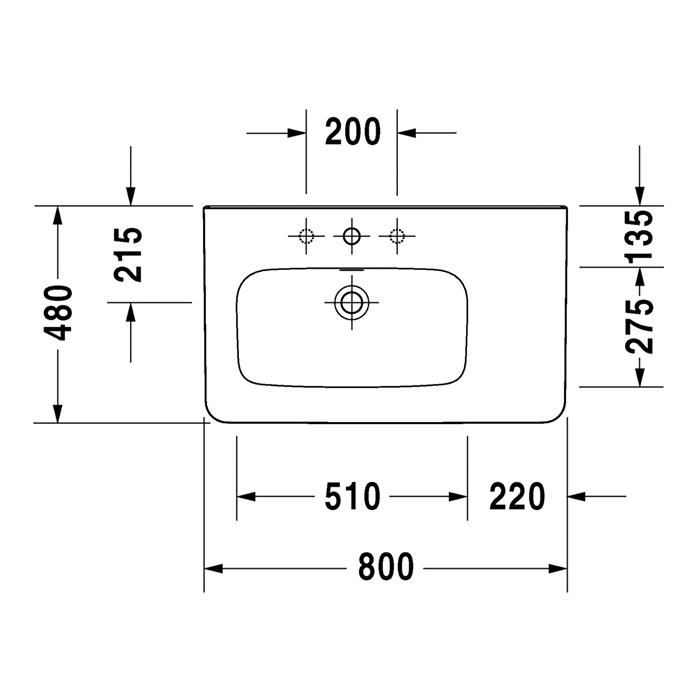 Раковина для мебели Duravit DuraStyle 2325800044 80x48