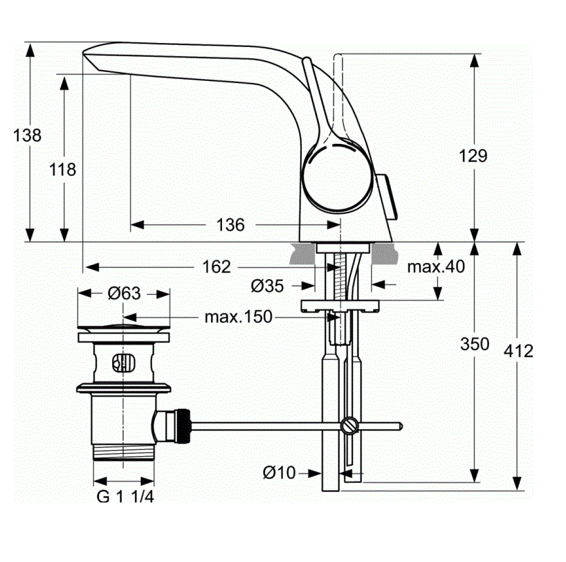 Смеситель для раковины Ideal Standard Melange A4258AA