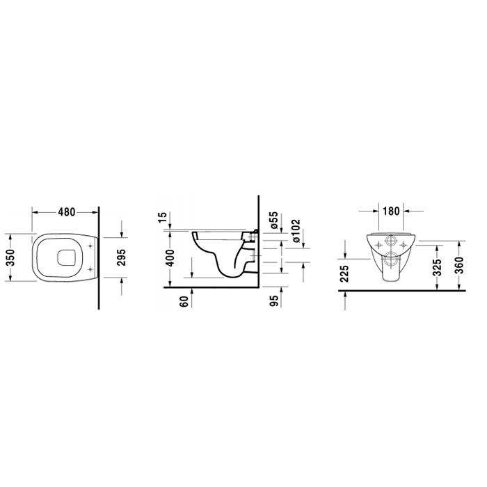 Унитаз подвесной компакт Duravit D-Code 22110900002 48x35