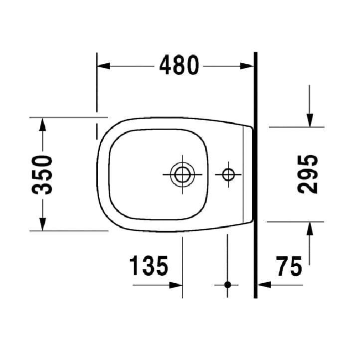 Биде подвесное Duravit D-Code 22371500002 48x35