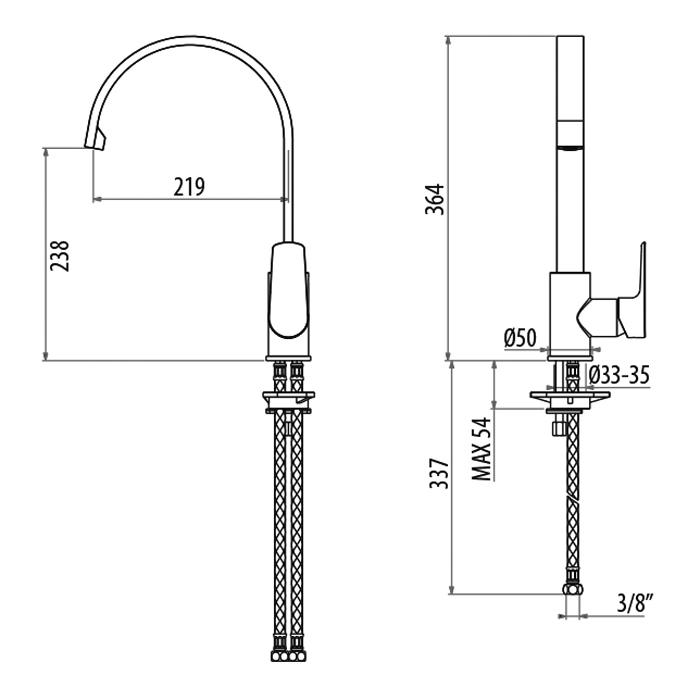 Смеситель для кухни Gattoni H2Omix3000 3064/30C0cr