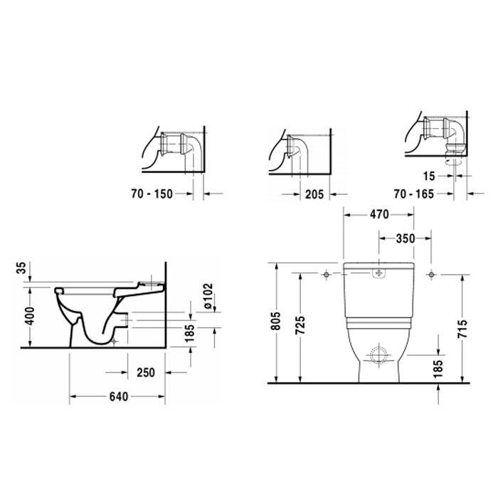 Унитаз напольный Duravit Starck 3 Big Toilet 2104090000 74x42