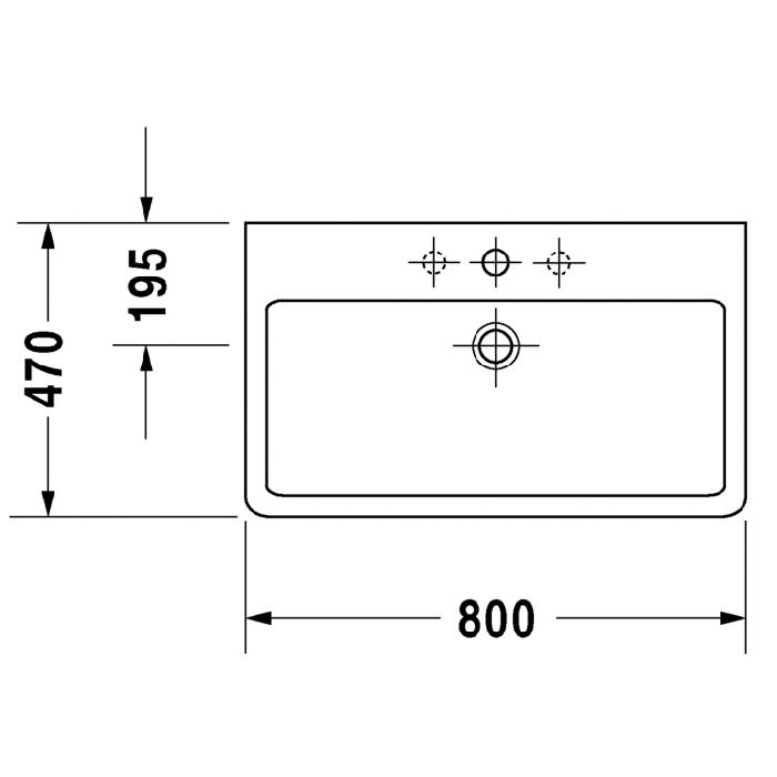 Раковина для мебели Duravit Vero 0454800000 80x47